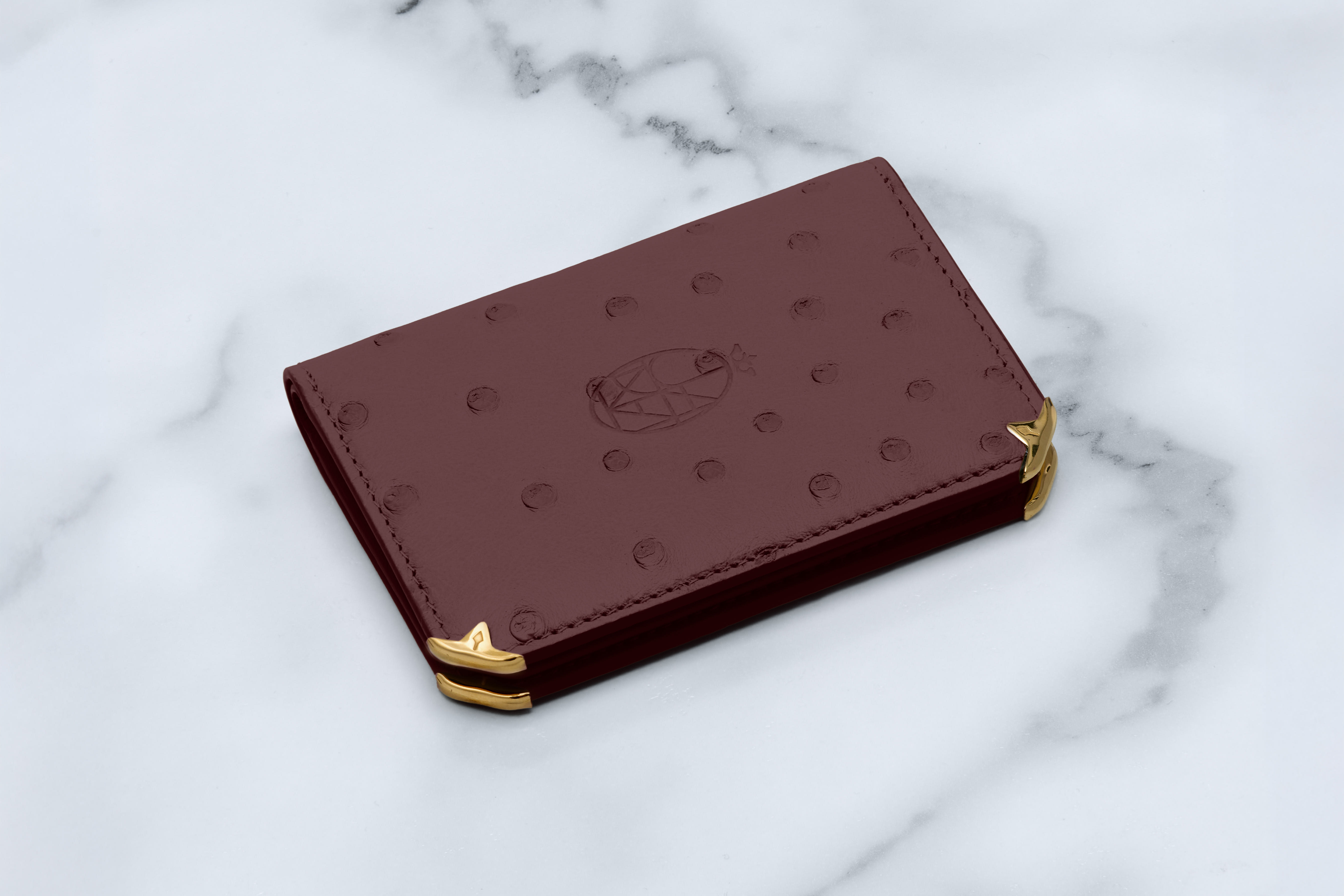 BORDEAUX OSTRICH LEATHER / BORDEAUX EMPIRE LAMBSKIN INTERIOR