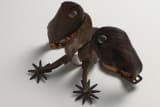 HANDMADE SPURS WITH BOOT STRAPS, c. 19th century