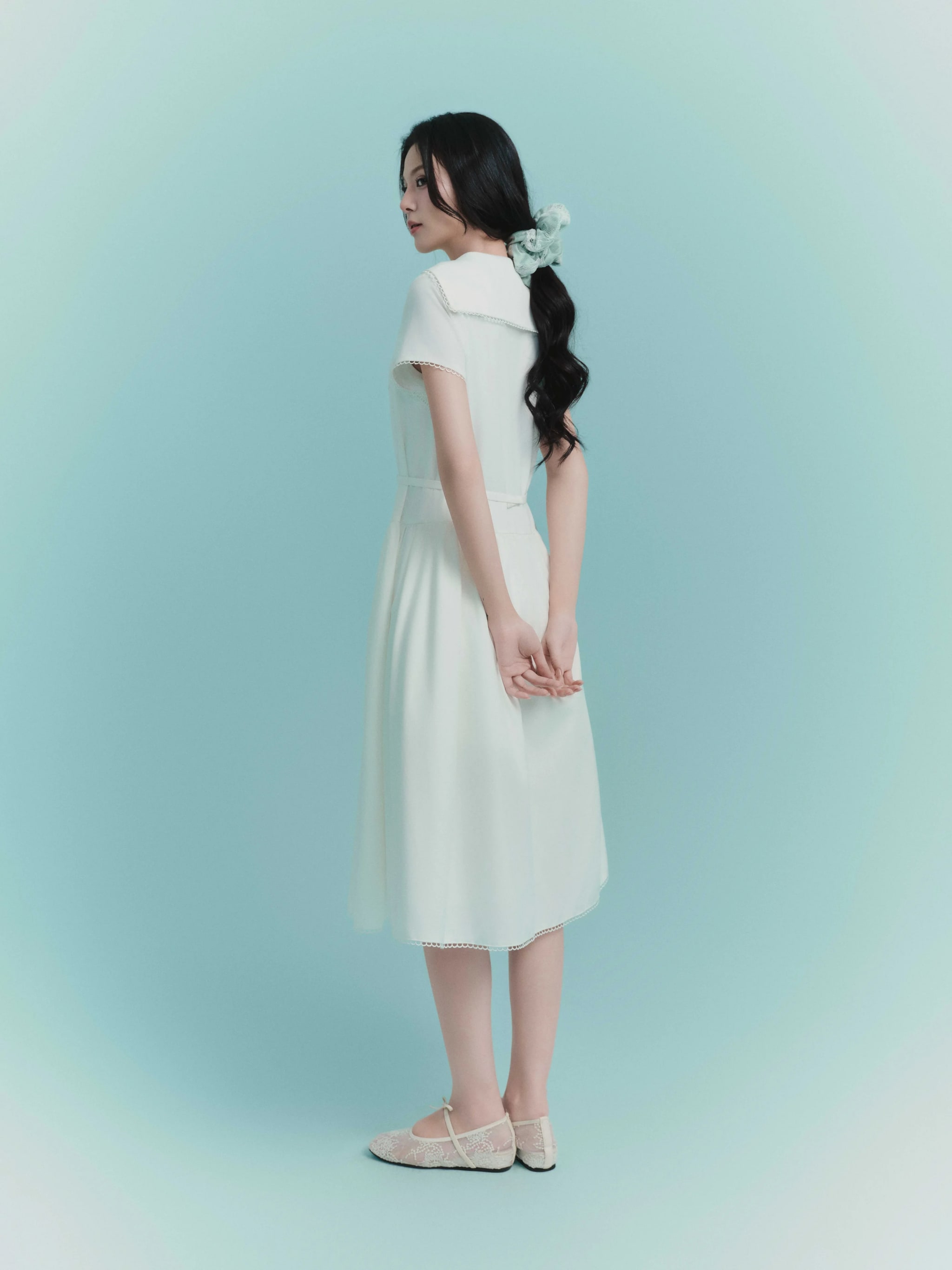 Váy nữ liền thân dài màu trắng Amelie Dress