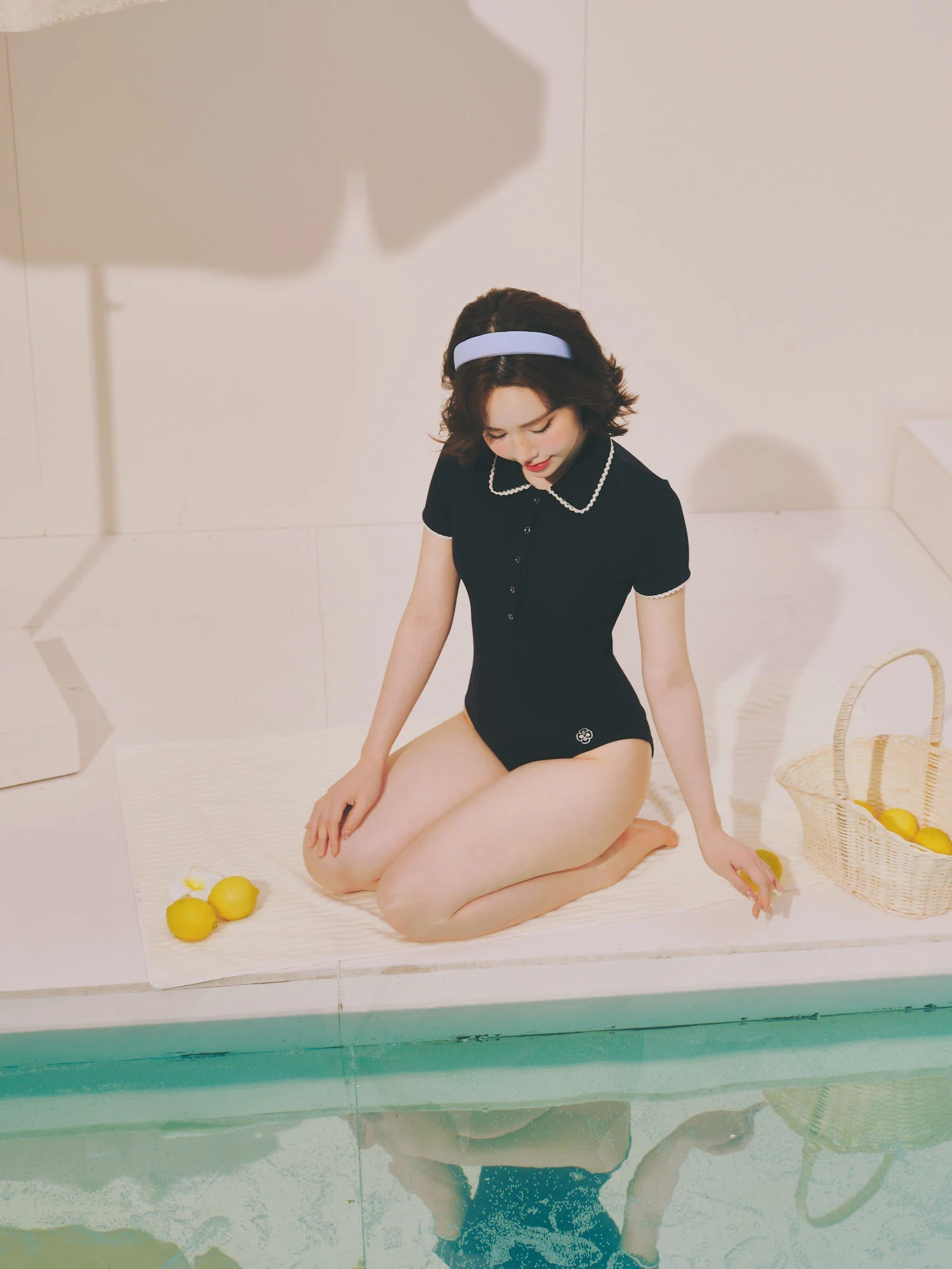 Áo Bodysuit màu xanh navy Cici Top