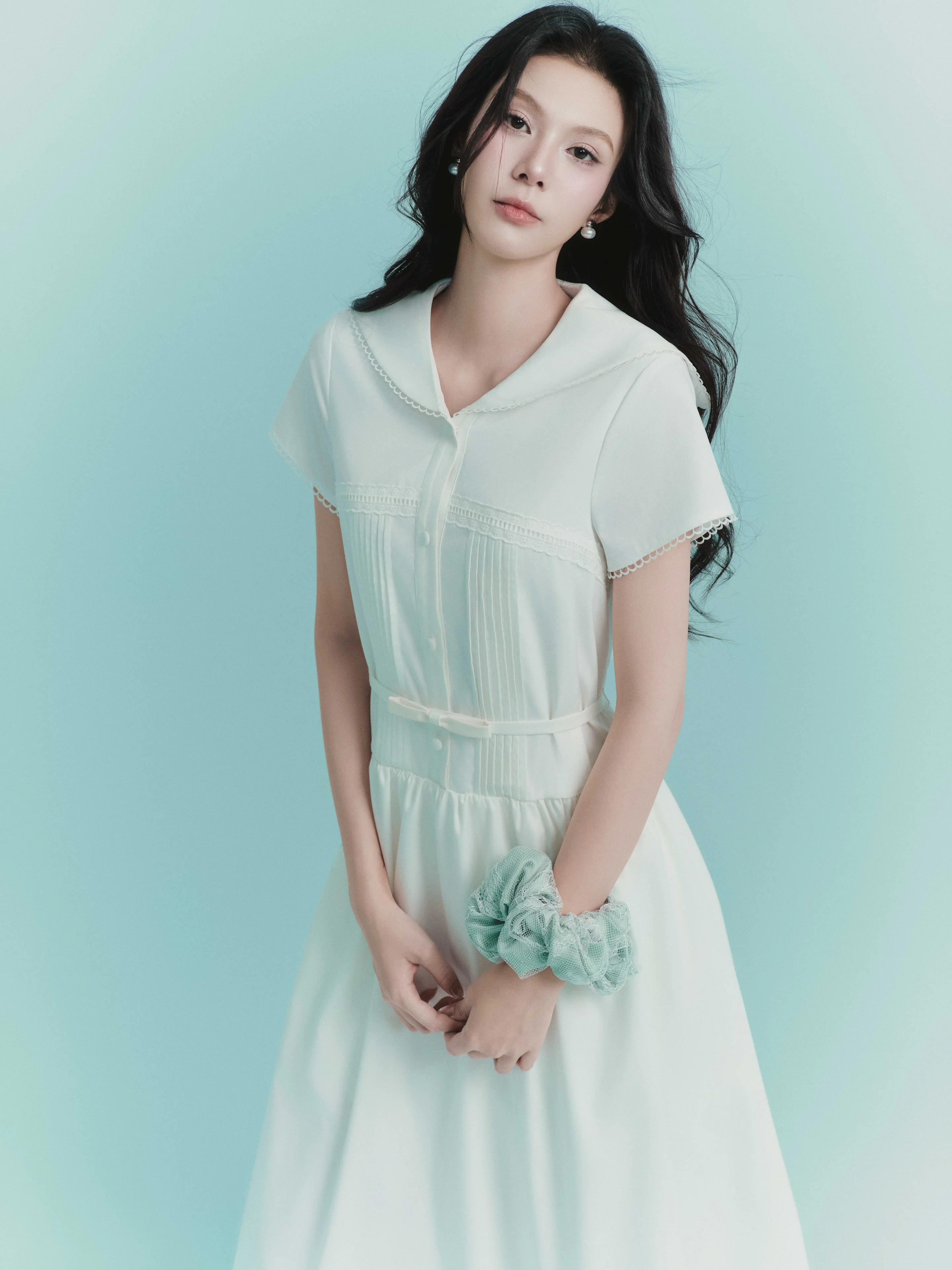 Váy nữ liền thân dài màu trắng Amelie Dress