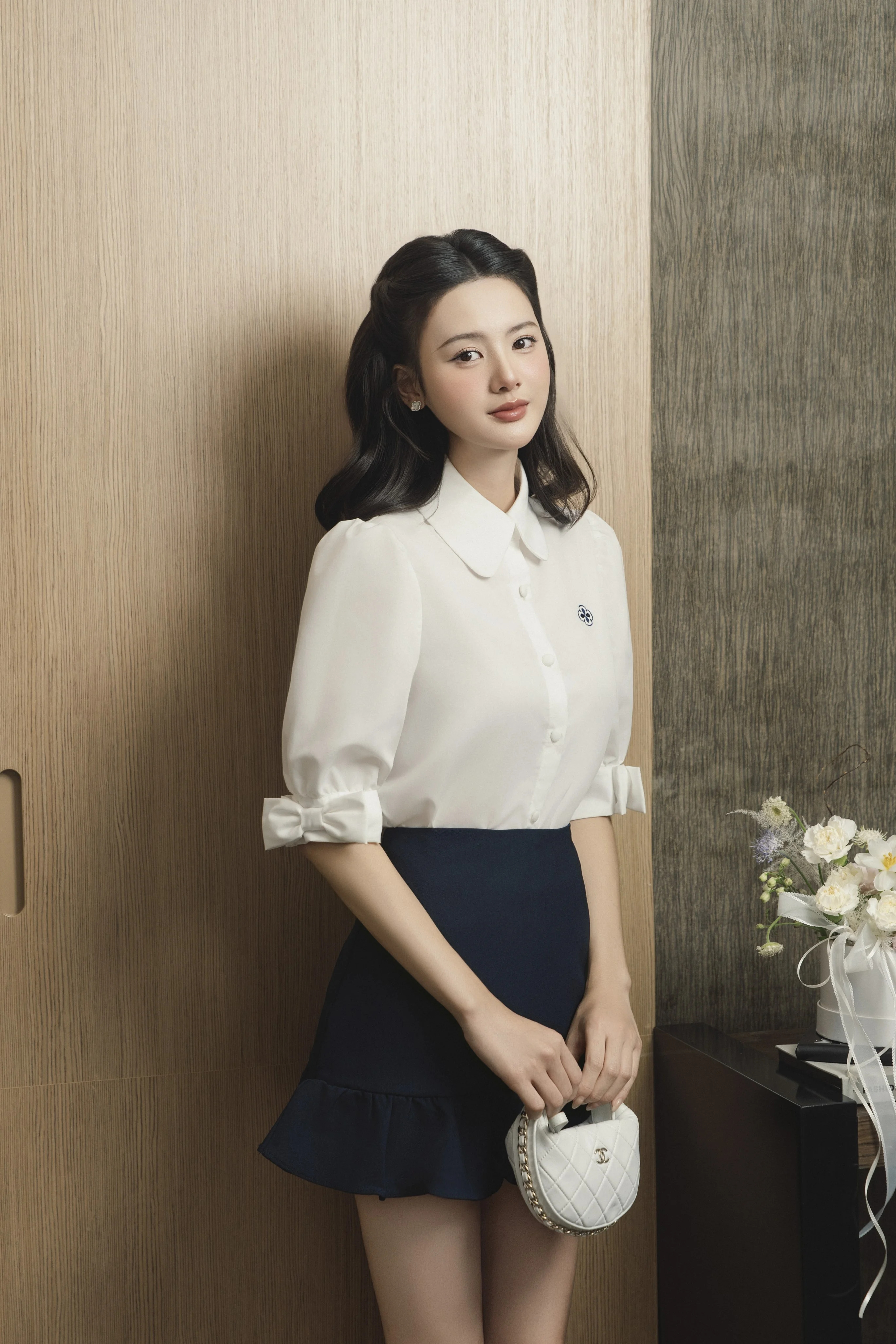 Áo sơ mi tay nơ cổ sen Helen Top