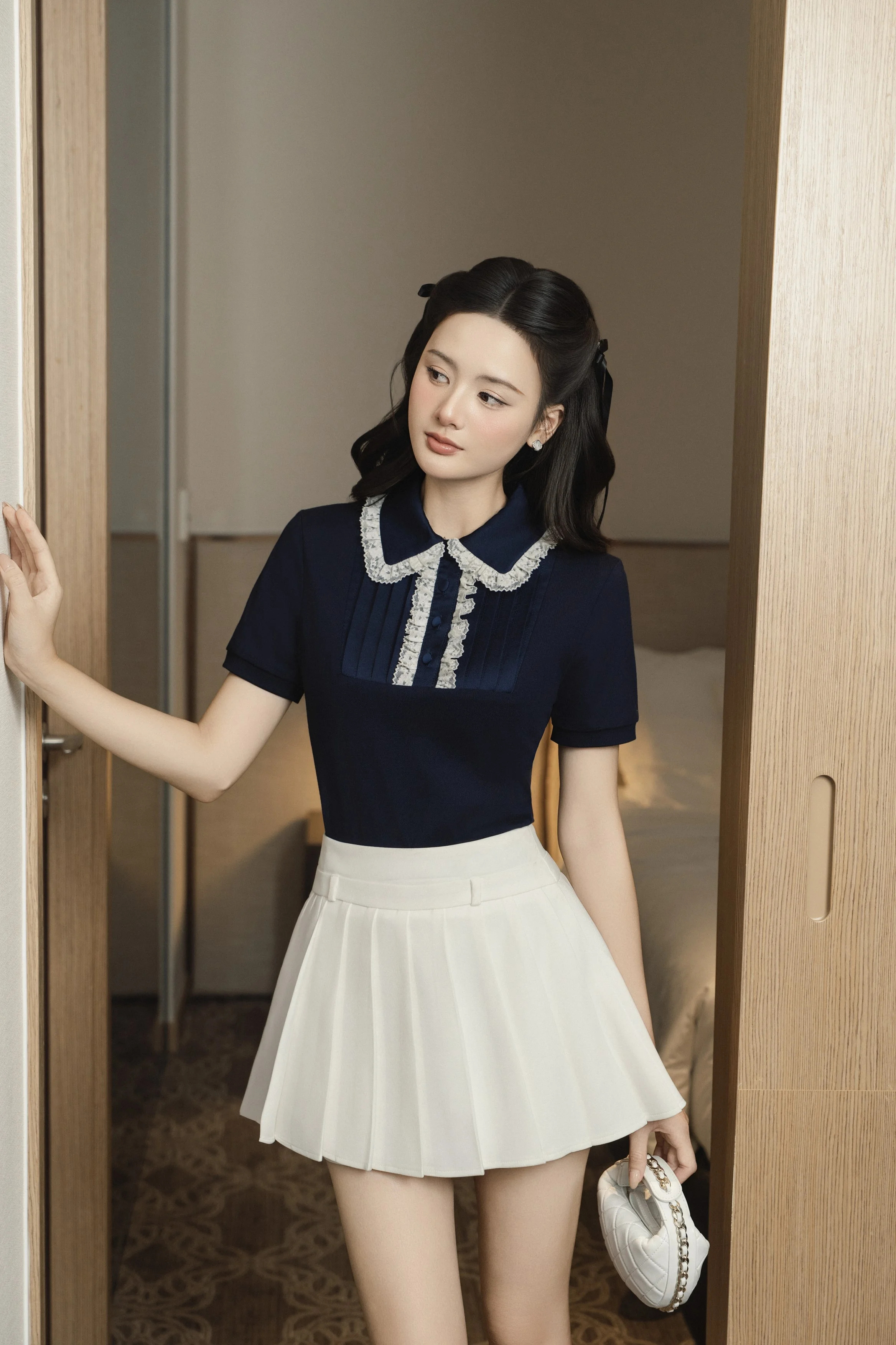 Chân váy ngắn xếp ly Kim skirt