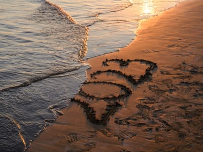 2023 written on the beach sand