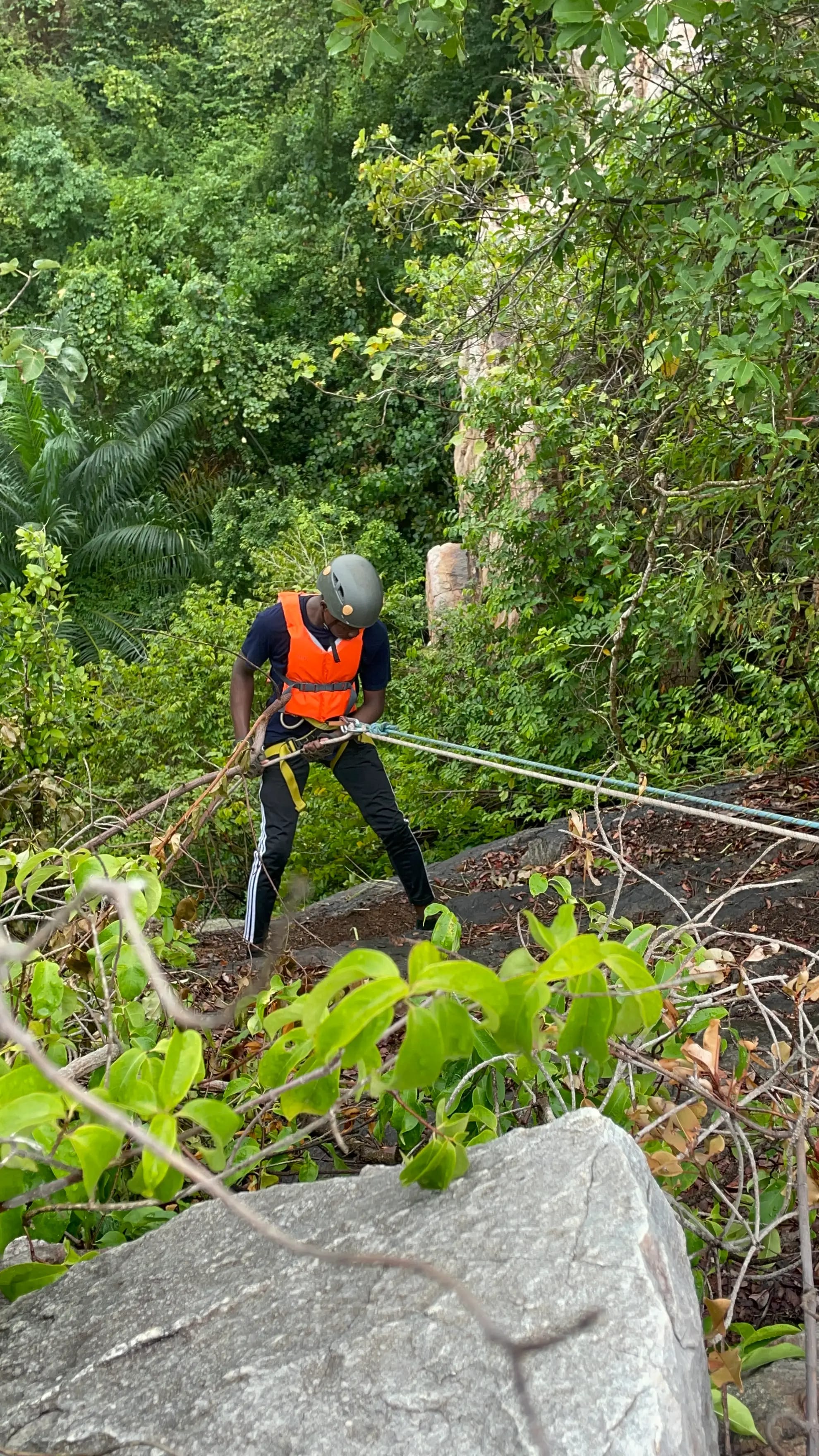 Abseiling from the mountain