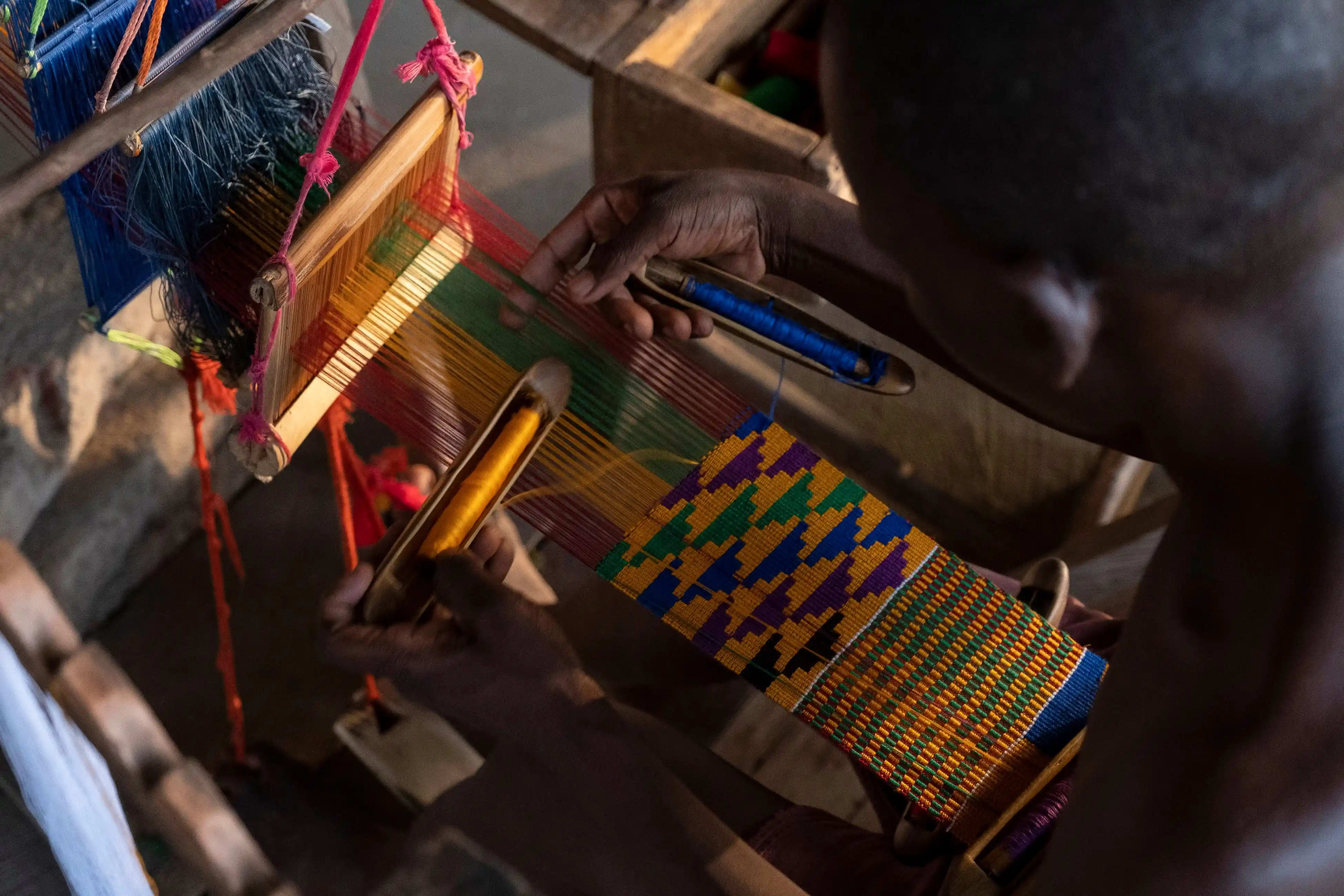 Kente weaving in Ho, Volta Region of Ghana