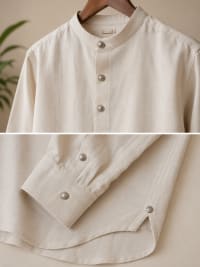 Linen Shirt with Silver Buttons