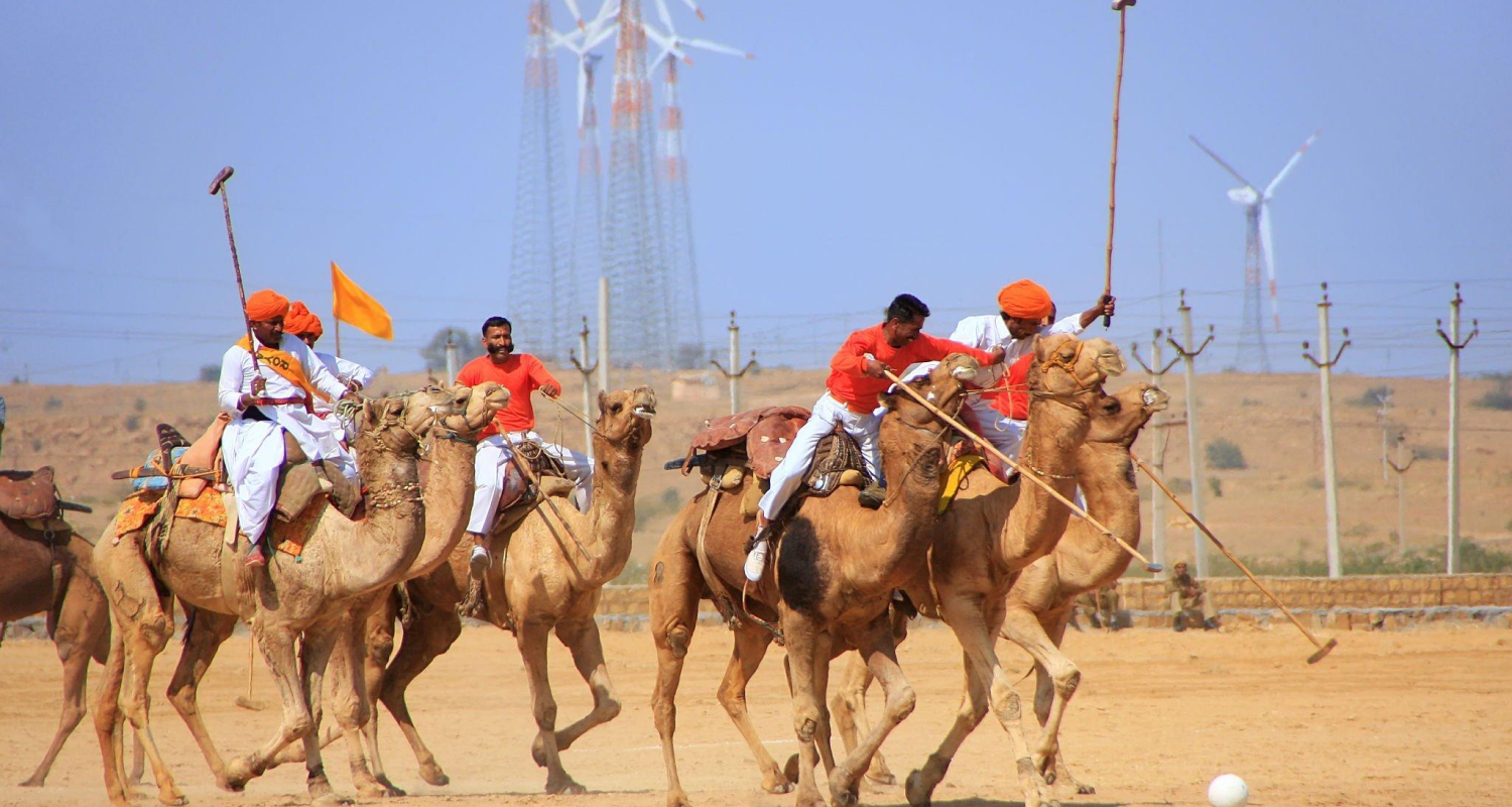 Traditional Camel Polo Sports at Jaisalmer Desert Festival Camel Polo Jaisalmer Desert Festival
