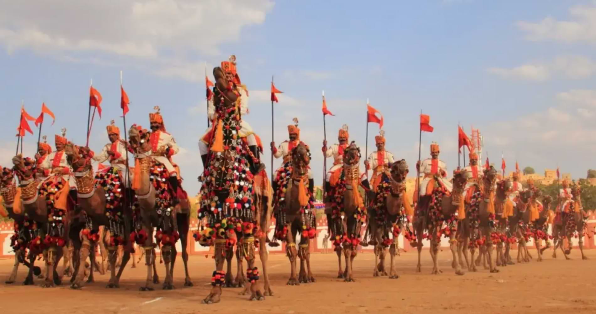 Decorated Camel Procession at Jaisalmer Desert Festival Decorated Camel Parade