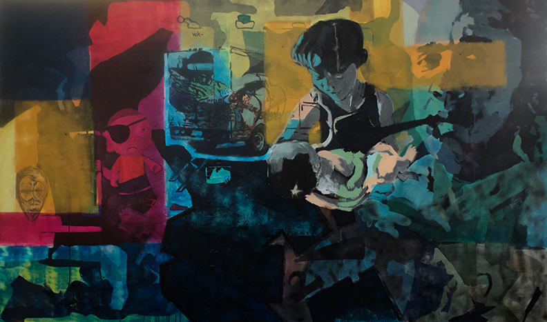 Like Father Like Son, a 2018 acrylic painting on canvas by Jacob Giberson.