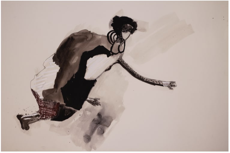 Migraine on Paper, a 2011 ink, graphite, and acrylic work on paper by Jacob Giberson.