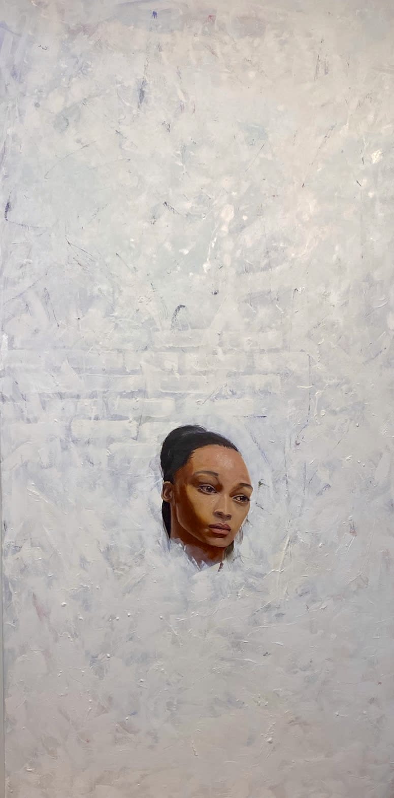 Pondering Through the Fog, a 2021 oil painting on canvas by Jacob Giberson.