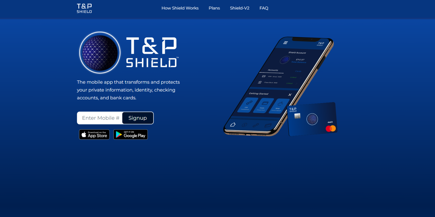 T&P Shield Website Screenshot