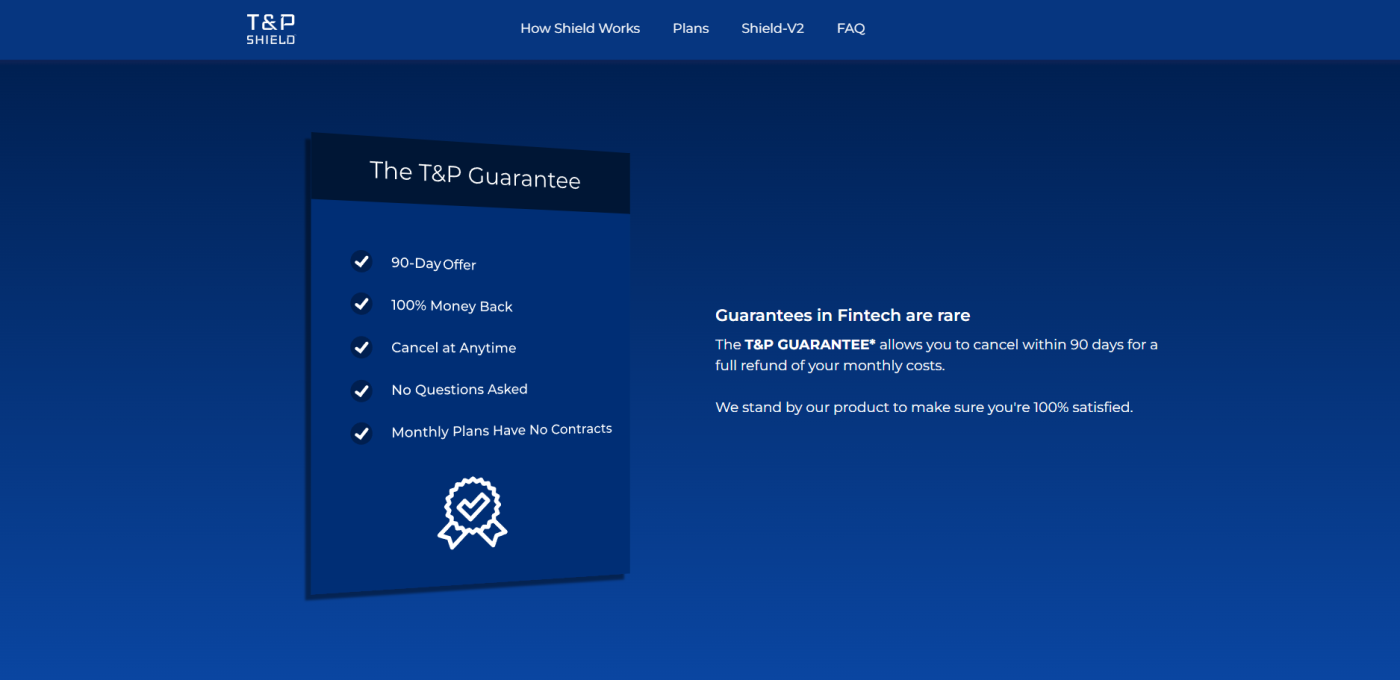 T&P Shield Website Screenshot