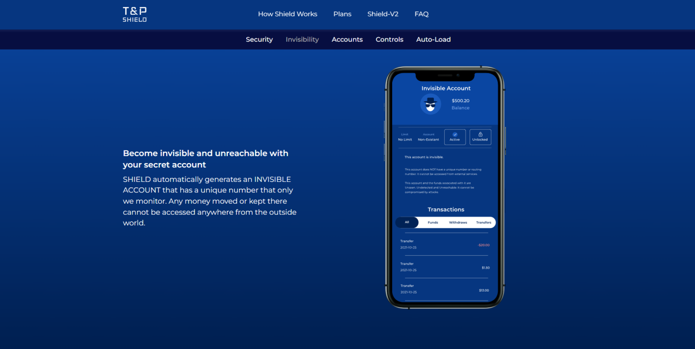 T&P Shield Website Screenshot