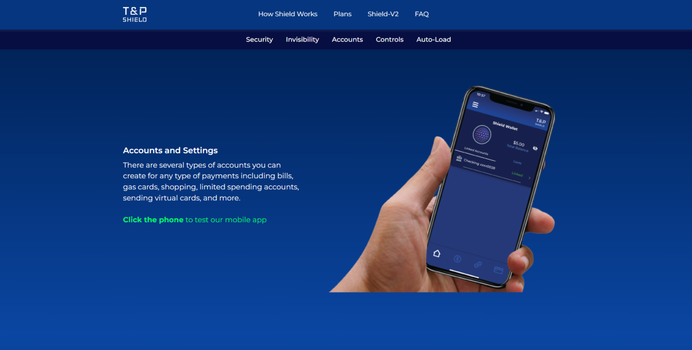 T&P Shield Website Screenshot