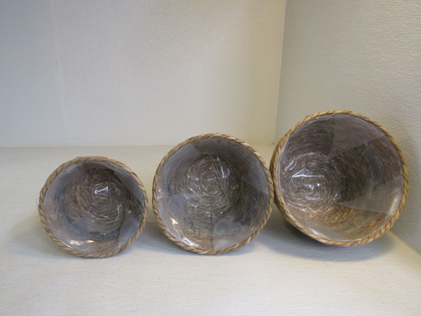 Potey Pflanzkörbe Menge 3 grau handgewebte Seegrasfaser - Bild 5 von 12