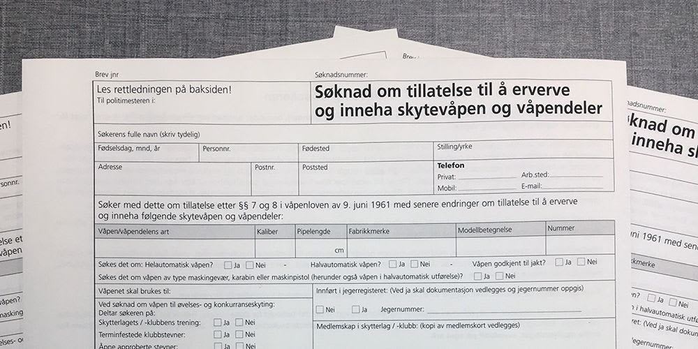 Hvordan fylle ut en våpensøknad?