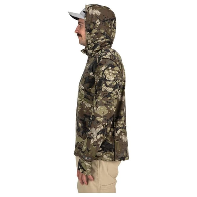 Simms Bugstopper Solarflex Guide Cooling Hoody, riperian camo