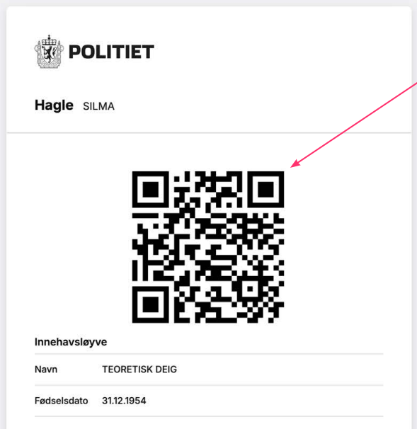 QR-kode for våpenkort