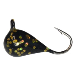 Skandia Tungsten-Pelkie Ice Jig #14 / Blk/Gd Glitter