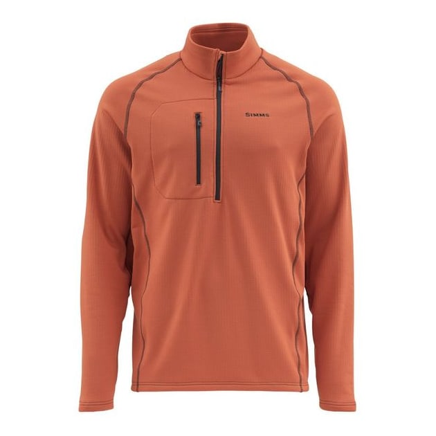 Simms Fleece Midlayer Top Simms Orange