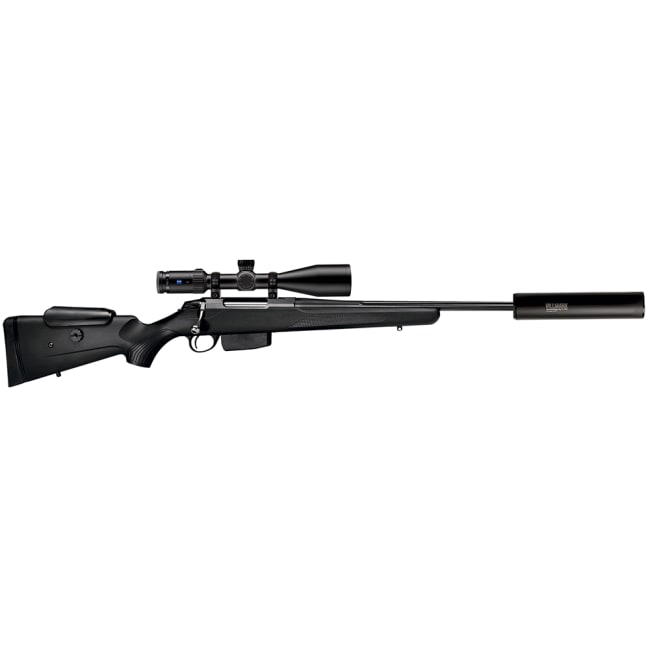 Tikka T3X Lite Adjustable Gjenget 6,5x55 med Zeiss Conquest V4 ASV 3-12x56 ill. 60 og A-TEC Villmark Lyddemper