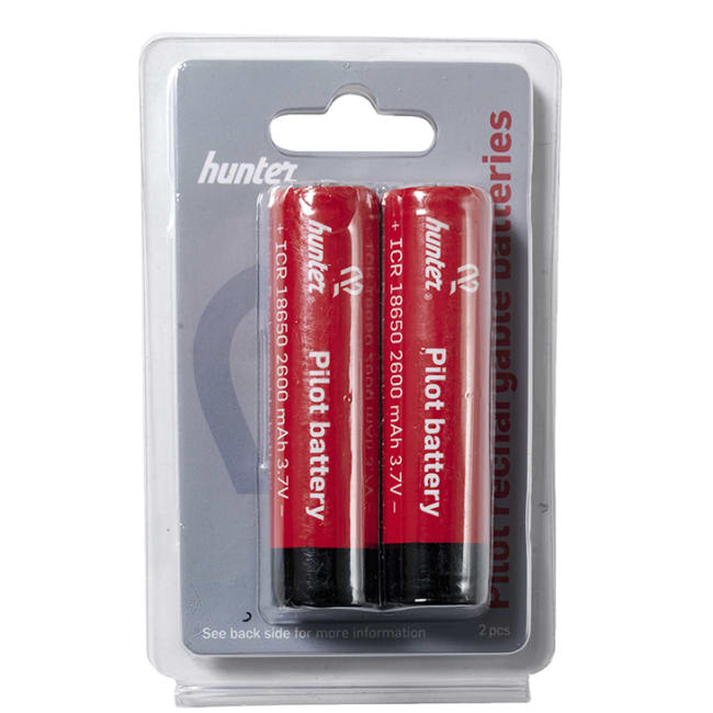 Hunter Batteri 18650, 2600 mAh 3,7V 2stk