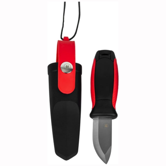 Alces Jakt- och fiskekniv, kort, röd/svart