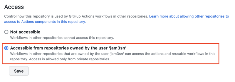 Access > Accessible from repositories