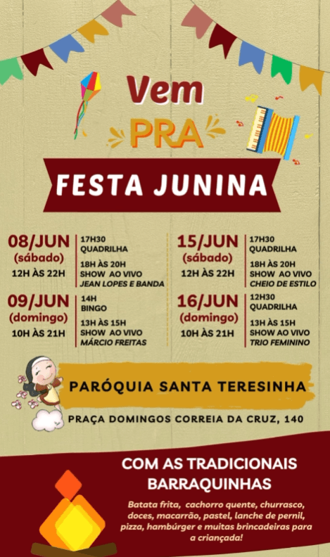 Festa junina da Paróquia Santa Teresinha