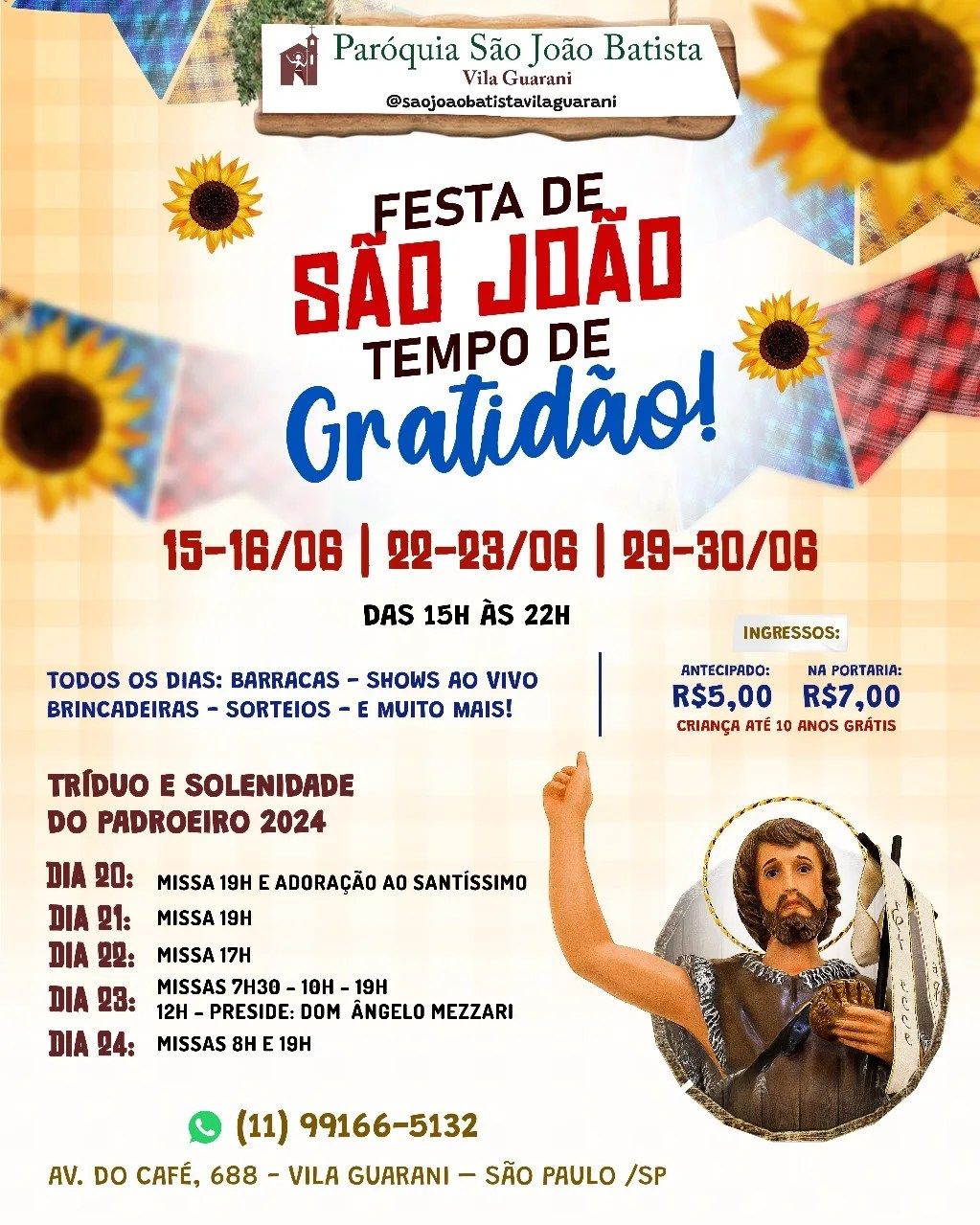 Festa Junina da Paróquia São João Batista da Vila Guarani 