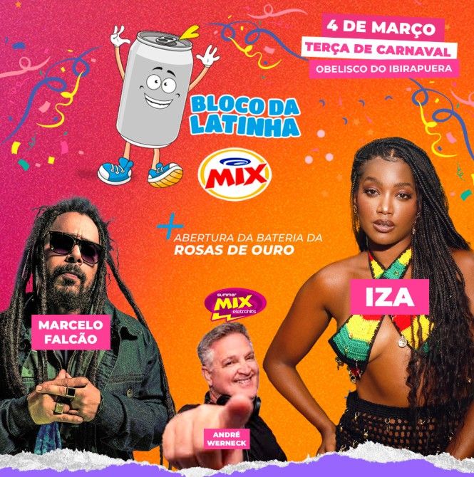 Bloco da Latinha Mix 2025 com Iza e Marcelo Falcão