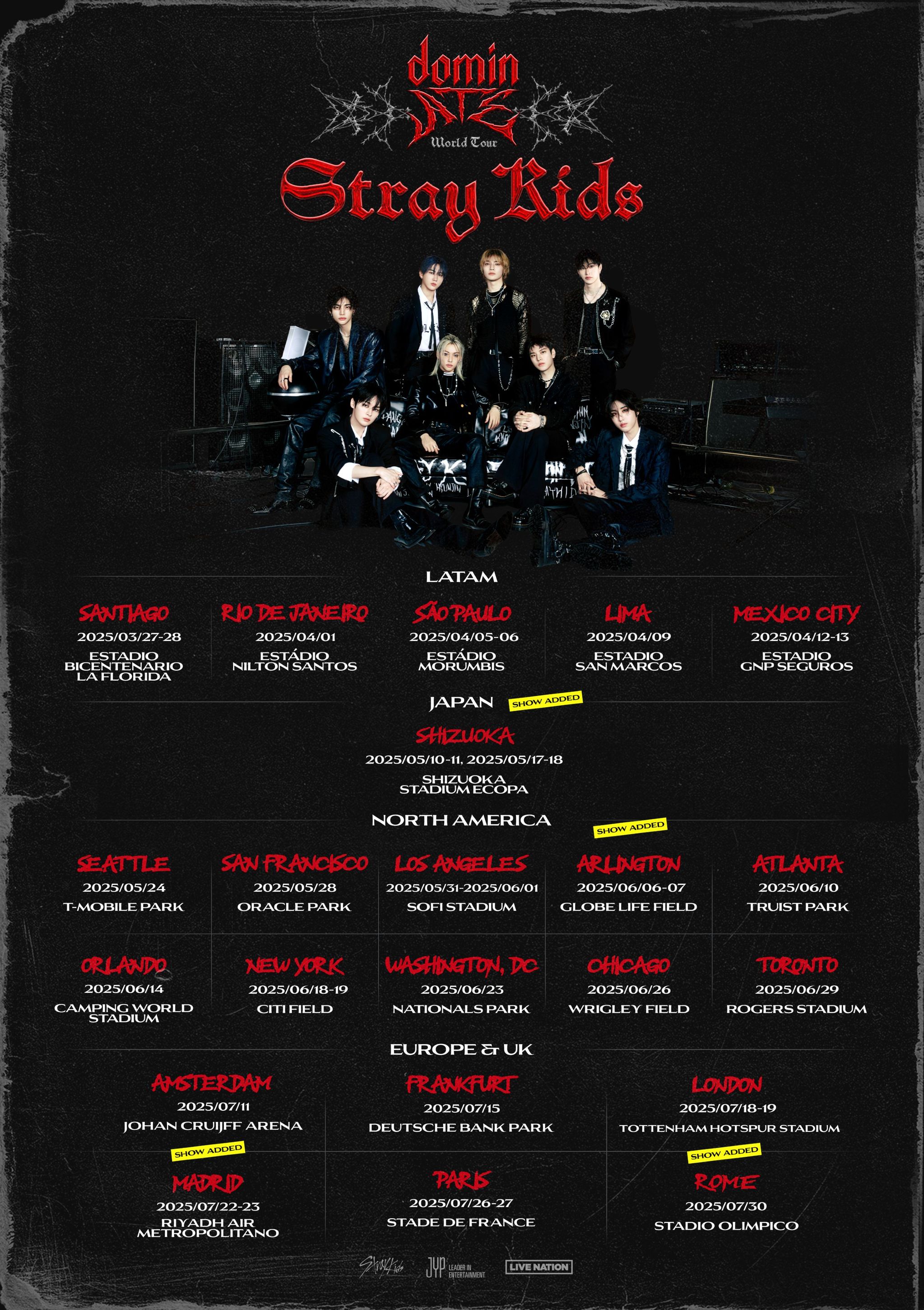 Stray Kids "dominATE" World Tour 2025