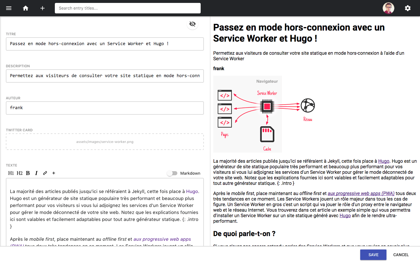 Édition des champs personnalisés d’un article