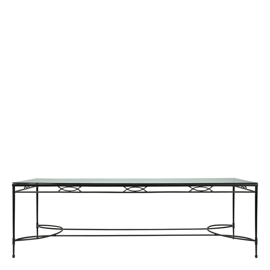 Amalfi Grande Glass Top Dining Table Rectangle 244