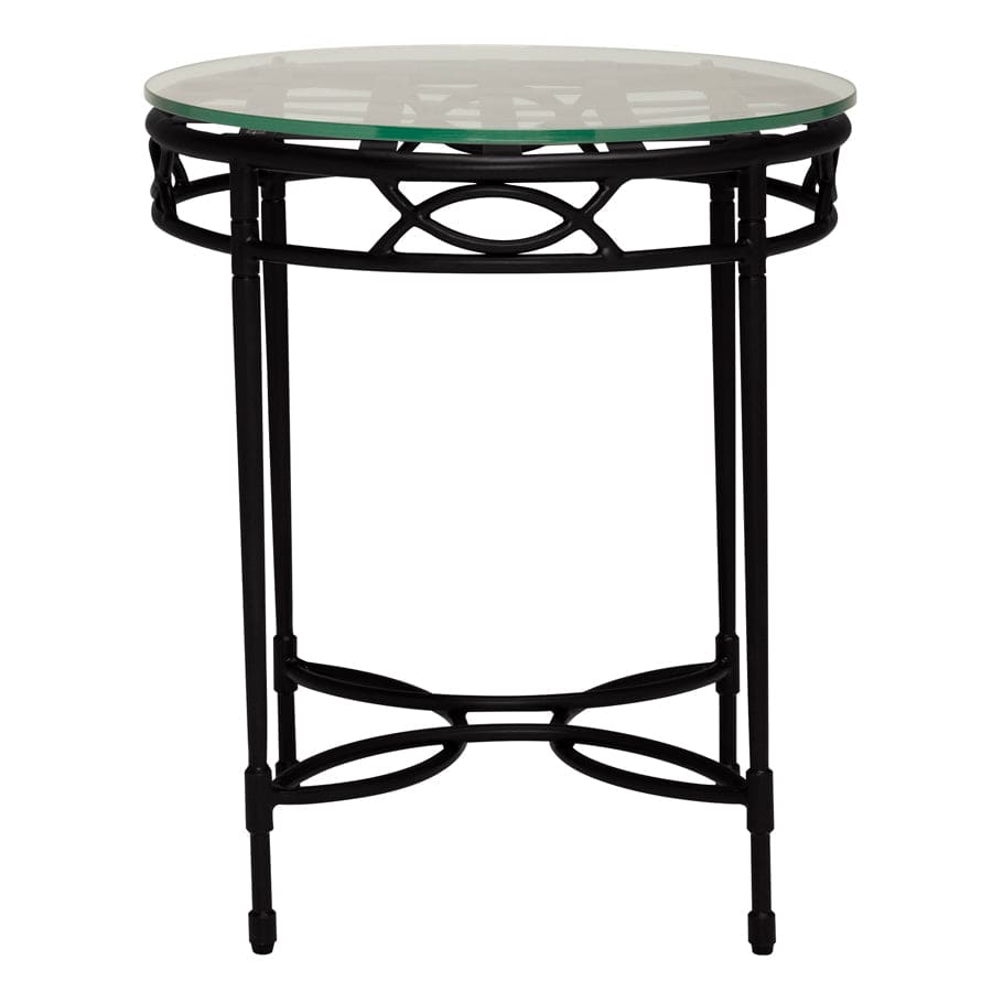 Amalfi Woven Glass Top Side Table Round 51