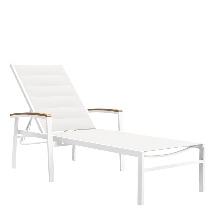 Koko Ii Stackable Padded Sling Chaise Lounge With Arms