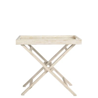 Bone Indoor Inlay Folding Tray Table