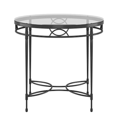 AMALFI GLASS TOP DINING TABLE ROUND 76