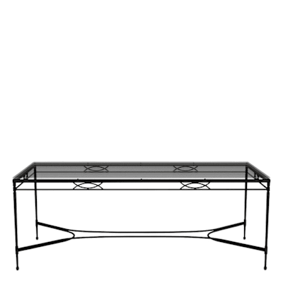 AMALFI GRANDE X GLASS TOP DINING TABLE RECTANGLE 203