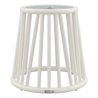 KYOTO ALU GLASS TOP SIDE TABLE ROUND 46