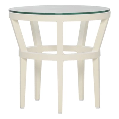 SLANT GLASS TOP SIDE TABLE ROUND 51