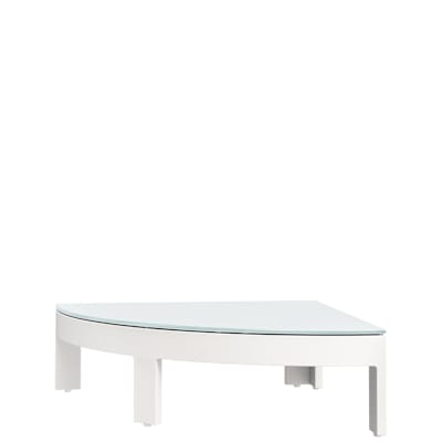 MATISSE GLASS TOP COCKTAIL TABLE CORNER ROUND