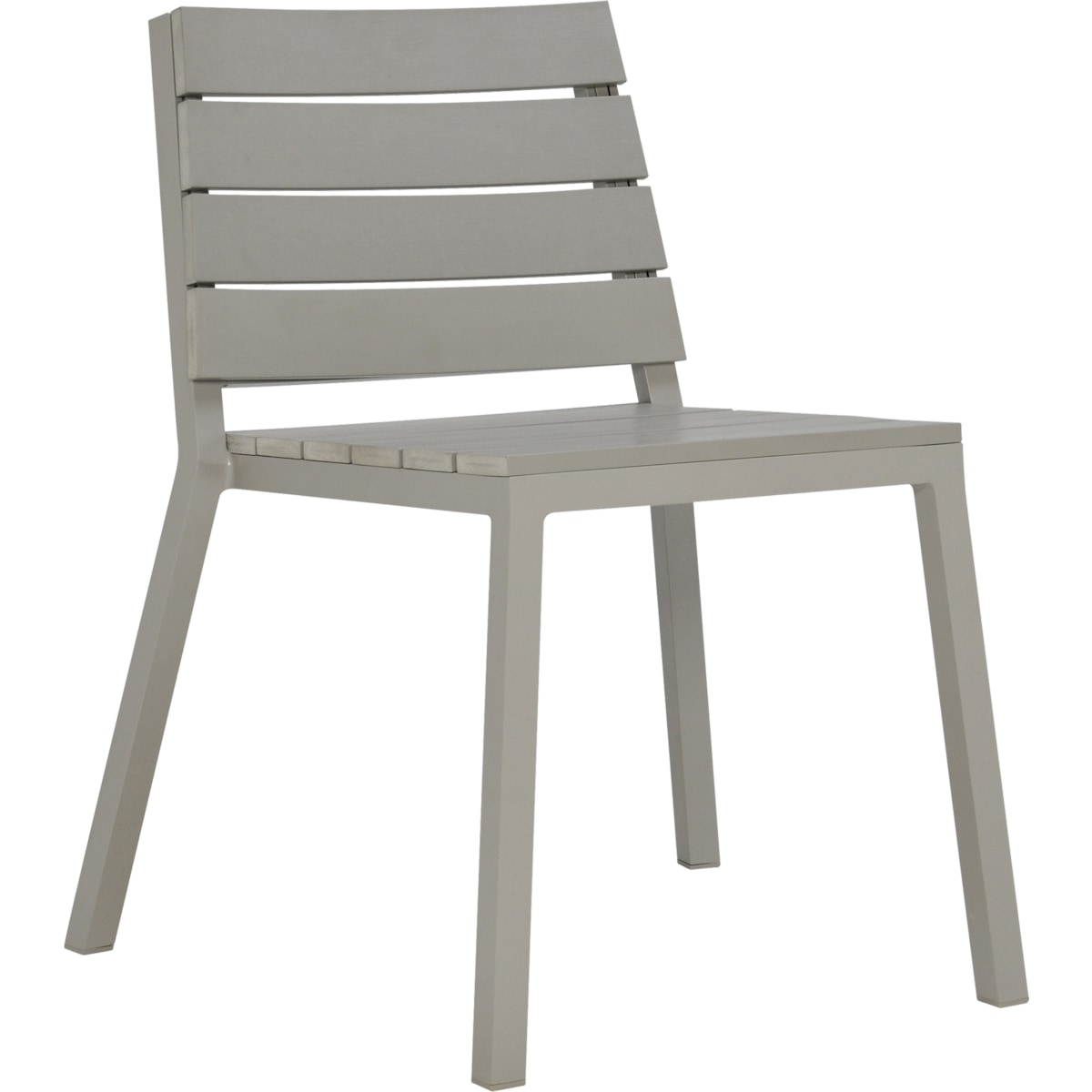Dove Slat Aluminum Outdoor Dining Side Chair - 3/4 Front View | JANUS et Cie