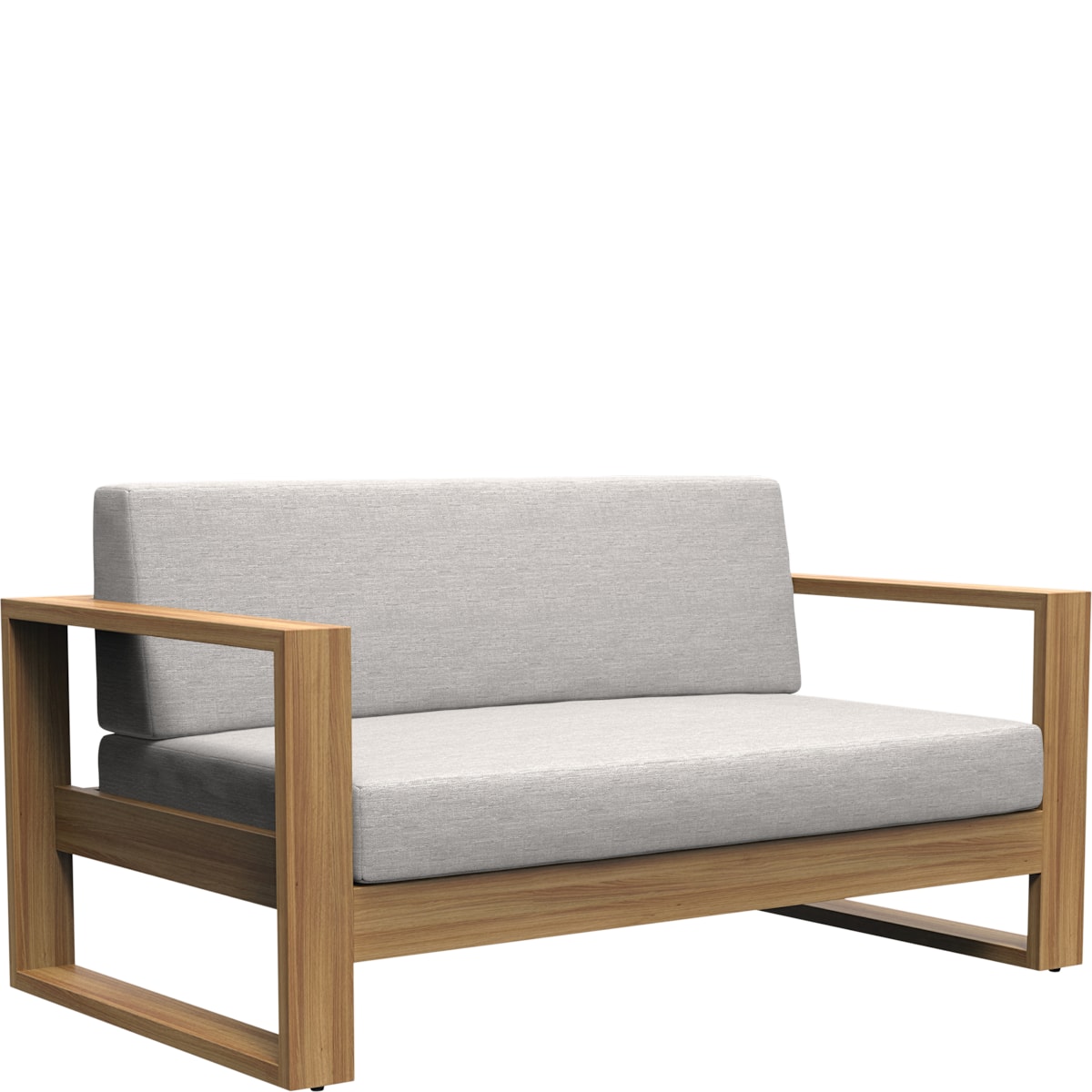 Matisse Teak Sofa 2 Seat Natural - Luxury Outdoor Teak Loveseat, 3/4 View | JANUS et Cie