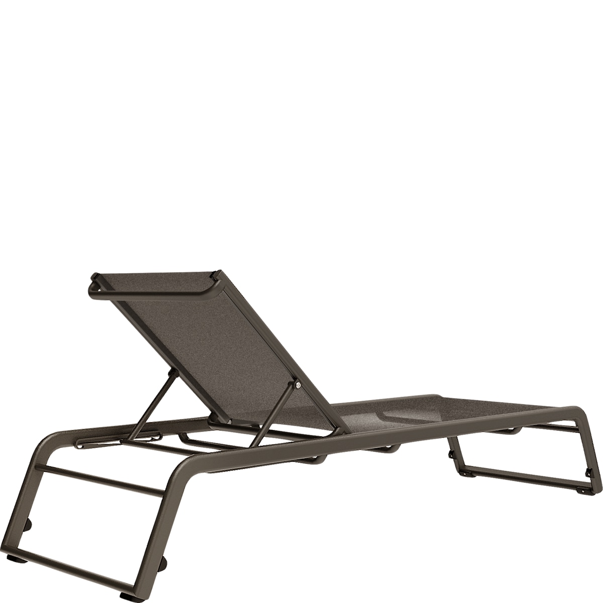 Bronze Taupe Mesh Stackable Chaise Lounge - Side Profile | JANUS et Cie