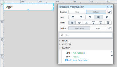 Ignition Perspective Selector Component with Properties