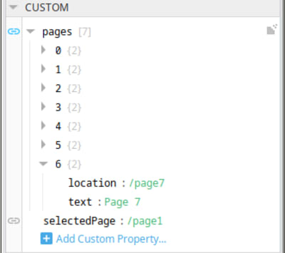 Ignition Perspective Menu Component selectedPage Property
