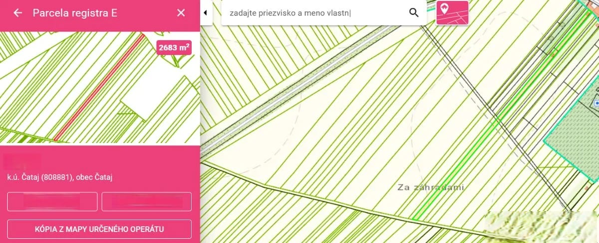 Predám Stavebny pozemok v lokalite Čataj
